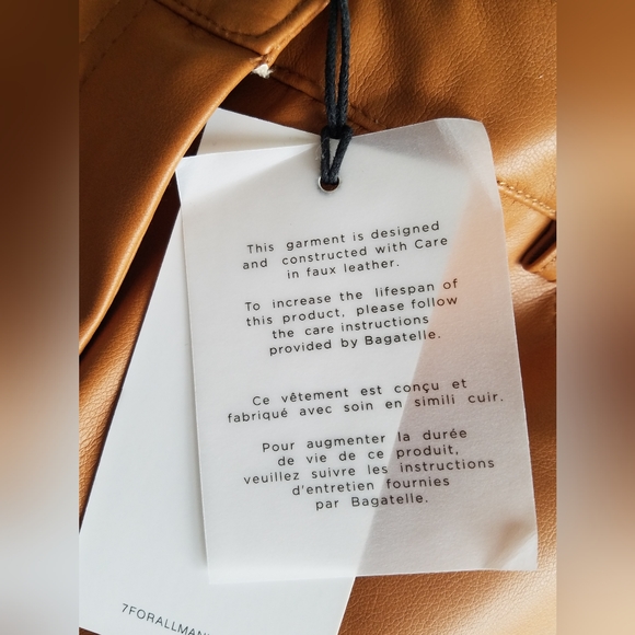 NWT 7 For All Mankind Women's Faux Leather Pants Size Medium Camel - Picture 14 of 16